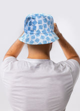 Back view of neon blue CHooZ FUN bucket hat built for dock hangs, deep laughs, and doing summer right.